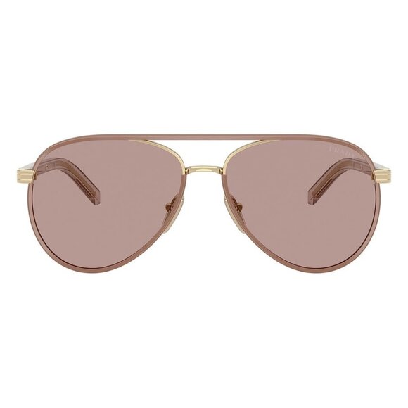 New PRADA Gold Aviator SPRB57 24E-20I Sunglasses Women - Picture 2 of 6